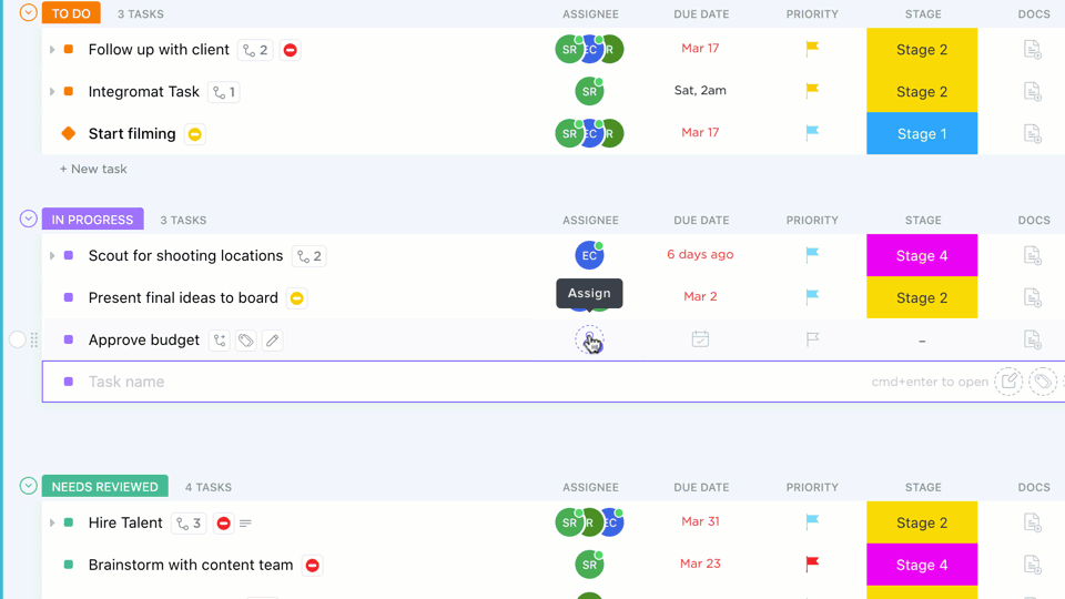 Jerarquía de espacios y carpetas en ClickUp opiniones